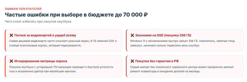 Лучший ноутбук до 70000 рублей 2026 года: как выбрать и рейтинг моделей