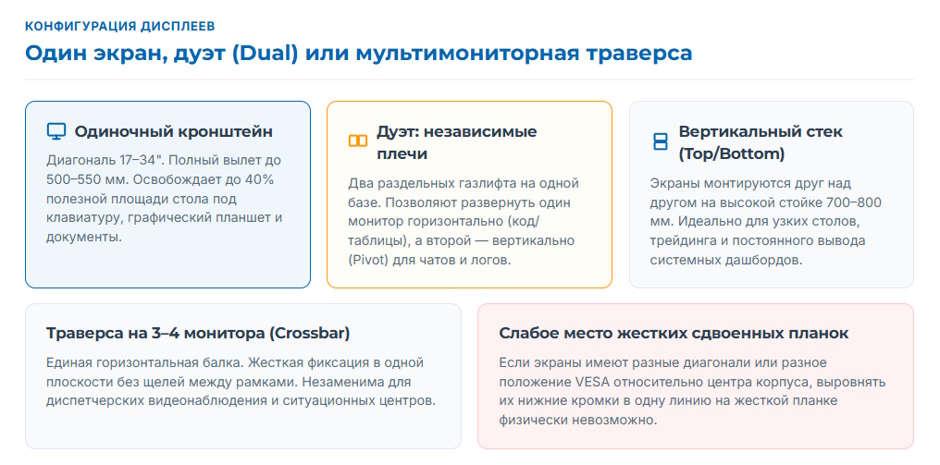 Кронштейн для монитора: виды крепления и топ кронштейнов 2026 года
