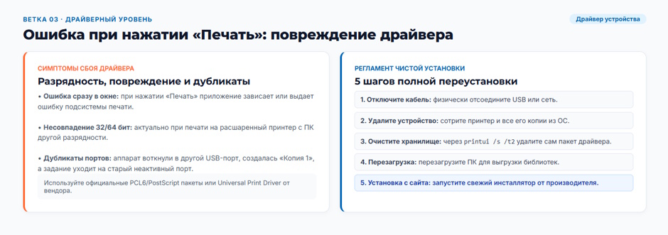 Принтер не печатает с компьютера: дерево диагностики для системного администратора